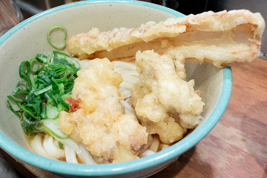 とり天ちくわ天ぶっかけ