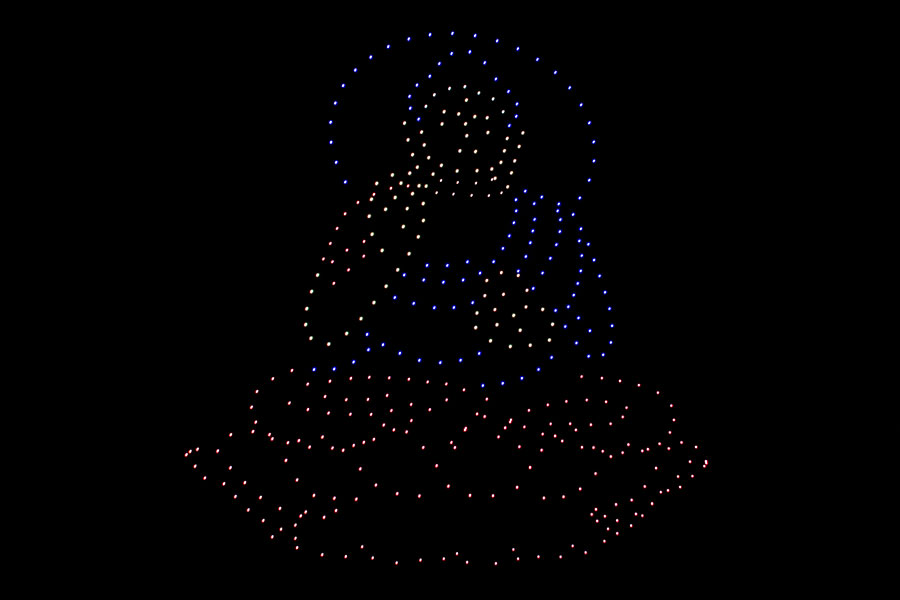 不忍ドローンショー「天空の上野物語」