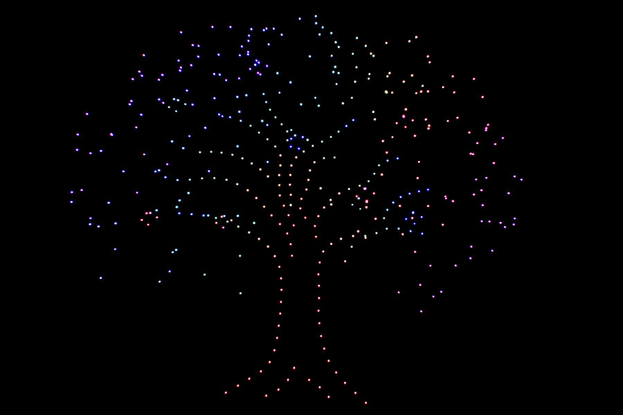 不忍ドローンショー「天空の上野物語」