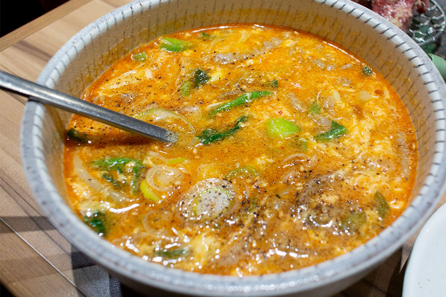 濃厚味噌味のテグタンスープ