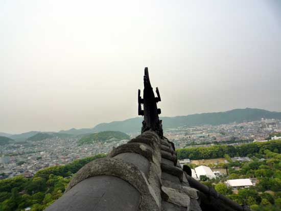 国宝姫路城の中から外を見た写真（北側）