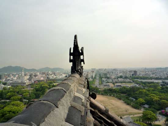 国宝姫路城の中から外を見た写真(北側)