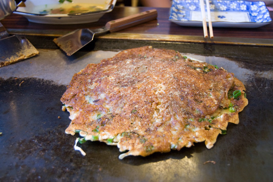 お好み焼き、鉄板焼き「つくし」のねぎ焼き